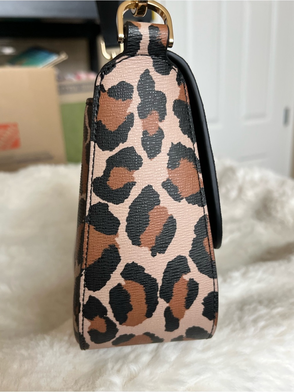 kate spade Leopard Print Mini Shoulder Bag with Black Trim - Picture 13 of 16